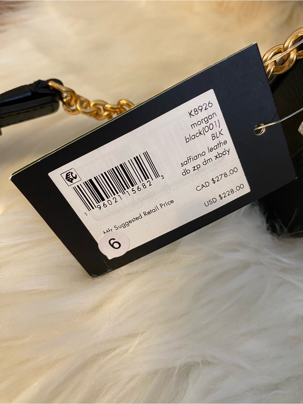 kate spade black leather crossbody with gold chain - Picture 12 of 13